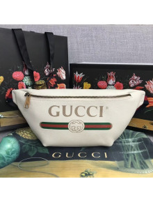 Gucci Leather Print Leahter Belt Bag 493869 White 2018