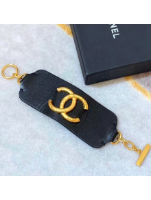 Chanel CC Leather Bracelet AB3353 Black 2020