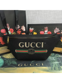 Gucci Leather Print Leahter Belt Bag 493869 Black 2018