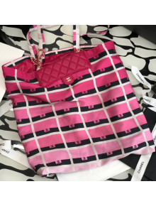 Chanel Printed Fabric Foldable Shopping Bag AP2095 Pink 2021