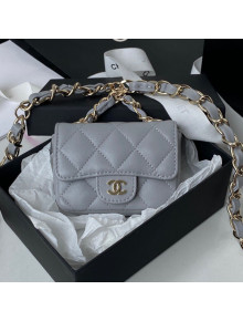 Chanel Lambskin Mini Belt Bag AP2305 Gray 2021