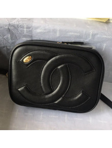 Chanel Oversize CC Logo Lambskin Zipped Belt Bag/Waist Bag Black 2019