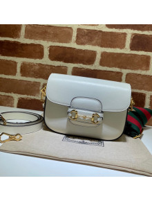 Gucci Horsebit 1955 Mini Bag With Green and red Web Strap 658574 White 2021