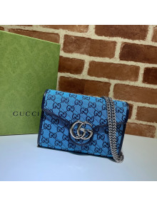 Gucci GG Marmont GG Canvas Chain Mini Bag 474575 Blue 2022