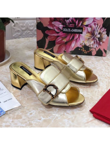 Dolce&Gabbana DG Heel Mules 6.5cm Gold 2021