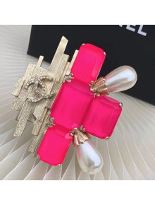 Chanel Crystal Brooch Hot Pink 2021