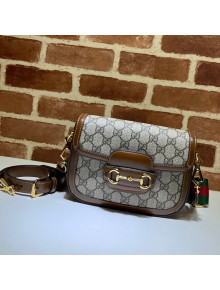 Gucci Horsebit 1955 Mini Bag in GG Supreme Canvas With Green and red Web Strap 658574 Brown 2021