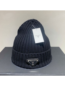 Prada Logo Knit Hat Black 2021