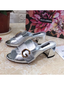 Dolce&Gabbana DG Heel Mules 6.5cm Silver 2021