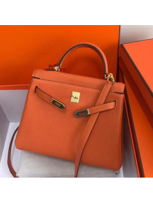 Hermes Kelly 25cm/28cm/32cm Togo Leather Bag Orange(Gold Hardware)