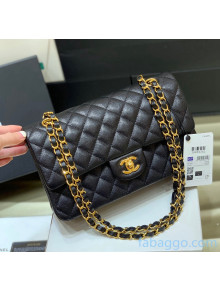 Chanel Quilted Grained Calfskin Medium Classic Flap Bag A01112 Original Quality Black/Gold 2021