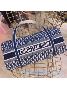 Dior Diortravel Blue Oblique Canvas Rolling Duffle Bag 2020