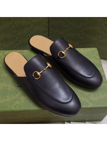 Gucci Leather Princetown Slipper with Horsebit Black 2021