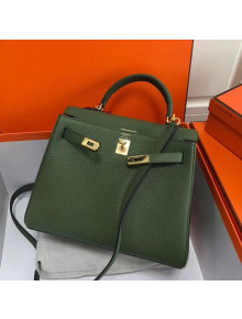 Hermes Kelly 25cm/28cm/32cm Togo Leather Bag Army Green(Gold Hardware)