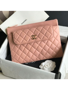 Chanel Quilted Lambskin Flap Case Pouch AP1189 Pink 2020