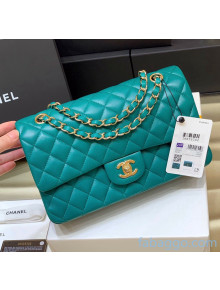 Chanel Quilted Lambskin Medium Classic Flap Bag A01112 Original Quality Cyan/Gold 2021 