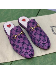 Gucci GG Canvas Princetown Slipper with Horsebit Purple 2021