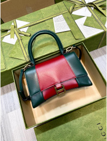 Gucci x Balenciaga The Hacker Project Leather Small Hourglass Bag 681697 Green/Red 2022