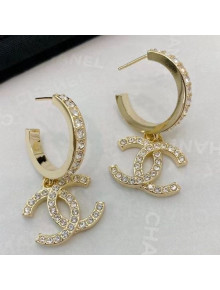 Chanel CC Hoop Earrings Gold 2021 02