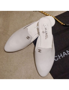 Chanel Leather Mules G34303 White 2019