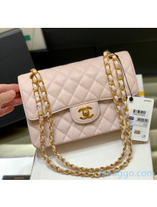 Chanel Quilted Grained Calfskin Small Classic Flap Bag A01113 Original Quality Light Pink 02 2021 