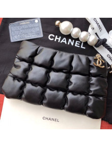 Chanel Quilted Lambskin Pearl Small Evening Clutch AS0629 Black 2019