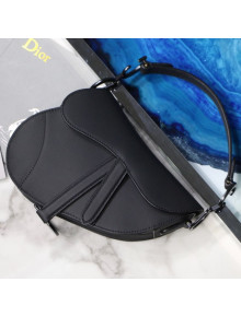 Dior Medium Saddle Bag in Black Ultramatte Calfskin 2020