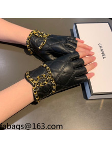 Chanel Lambskin Short Gloves Black 2021 102907