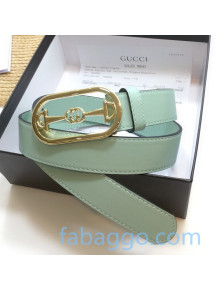 Gucci Leather Belt 30mm with GG Horsebit Green 2020