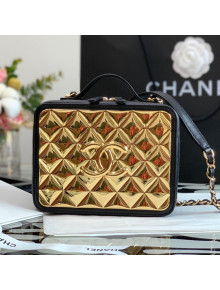 Chanel Lambskin & Gold Metal Vanity Case AS2900 Black 2021