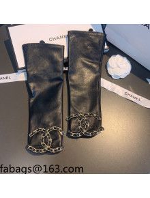 Chanel Lambskin Sleeve Gloves Black 2021 102908