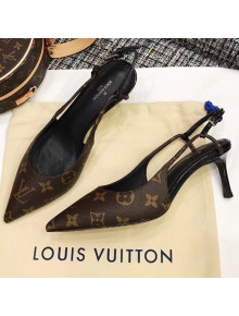 Louis Vuitton Cherie Monogram Canvas Mid-Heel Slingback Pump 1A5BPP 2019