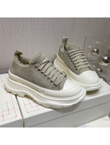 Alexander Mcqueen Suede and Wool Low-Top Sneaker Grey 2021 111832