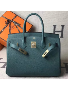 Hermes Original Togo Leather Birkin 25/30/35 Handbag Green (Gole-tone Hardware)