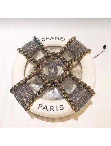 Chanel Resin, Strass & Gold-Tone Metal Minaudiere Bag A94672 White 2018
