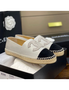 Chanel Embroidered CC Lambskin Espadrilles White 2021 30