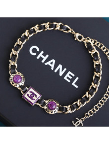 Chanel Chain Stone Short Purple 2021 53