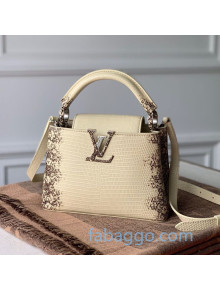 Louis Vuitton Capucines Mini in Lizard Leather M48865 Cream White 2020