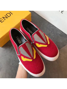 Fendi Flat Bag Bugs Eyes Cashmere Loafers Red 2019