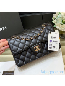 Chanel Quilted Lambskin Small Classic Flap Bag A01113 Origiinal Quality Black/Silver 2021 