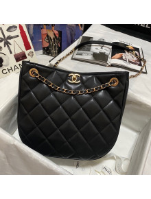 Chanel Calfskin Hobo Bag AS2724 Black 2021