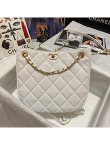 Chanel Calfskin Hobo Bag AS2724 White 2021
