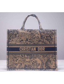 Dior Book Tote Bag in Blue Toile de Jouy Canvas 2019