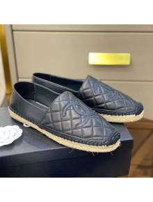 Chanel CC Quilted Lambskin Espadrilles Black 2021 44