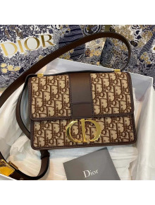 Dior 30 Montaigne CD Flap Bag in Brown Oblique Jacquard Canvas 2020
