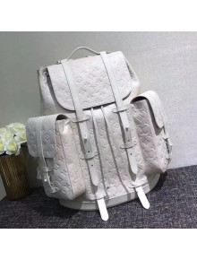 Louis Vuitton Men's Christopher Monogram Embossed Backpack GM M53286 White 2019