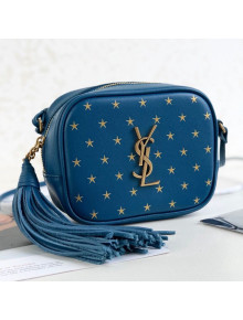 Saint Laurent Blogger Mini Camera Shoulder Bag in Smooth Star Leather 425317 Blue 2019