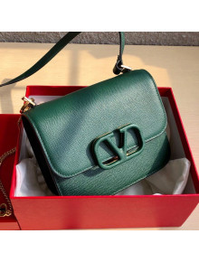 Valentino Small VSLING Grained Calfskin Shoulder Bag 0074S Green 2019