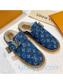 Louis Vuitton LV Cosy Monogram Denim Mules Dark Blue 2020 (For Women and Men)
