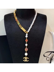 Chanel Resin Stone and Pearl Y Necklace AB5723 2021